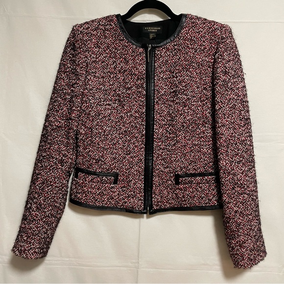 PORTFOLIO LOUBEN ZIP UP BLAZER WOOL COTTON MOHAIR ALPACA POLIAMIDE BLEND SIZE 8 - Picture 14 of 14